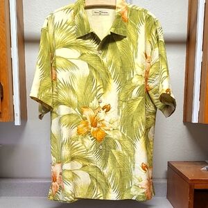 Tommy Bahama 100% Silk Casual Button Down Shirt Size M